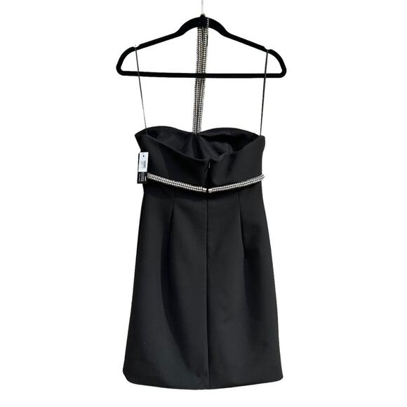 Area Crystal Rope Halter Dress Black - Picture 5 of 11